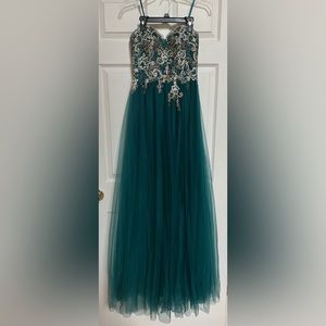 Blondie Nites Emerald Green Tulle Gown